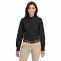 Harriton M581W Ladies Foundation Cotton Long-Sleeve Twill Shirt with Teflon