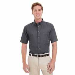 Harriton M582 Men's Foundation Cotton Short-Sleeve Twill Shirt with Teflon