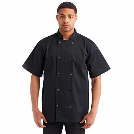 Artisan Collection by Reprime RP664 Unisex Studded Front Short-Sleeve Chef's Jacket