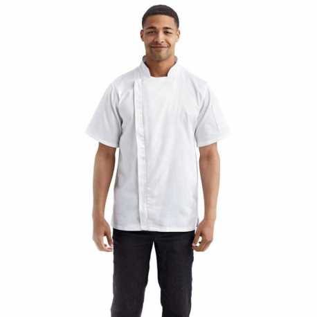 Artisan Collection by Reprime RP906 Unisex Zip-Close Short Sleeve Chef's Coat