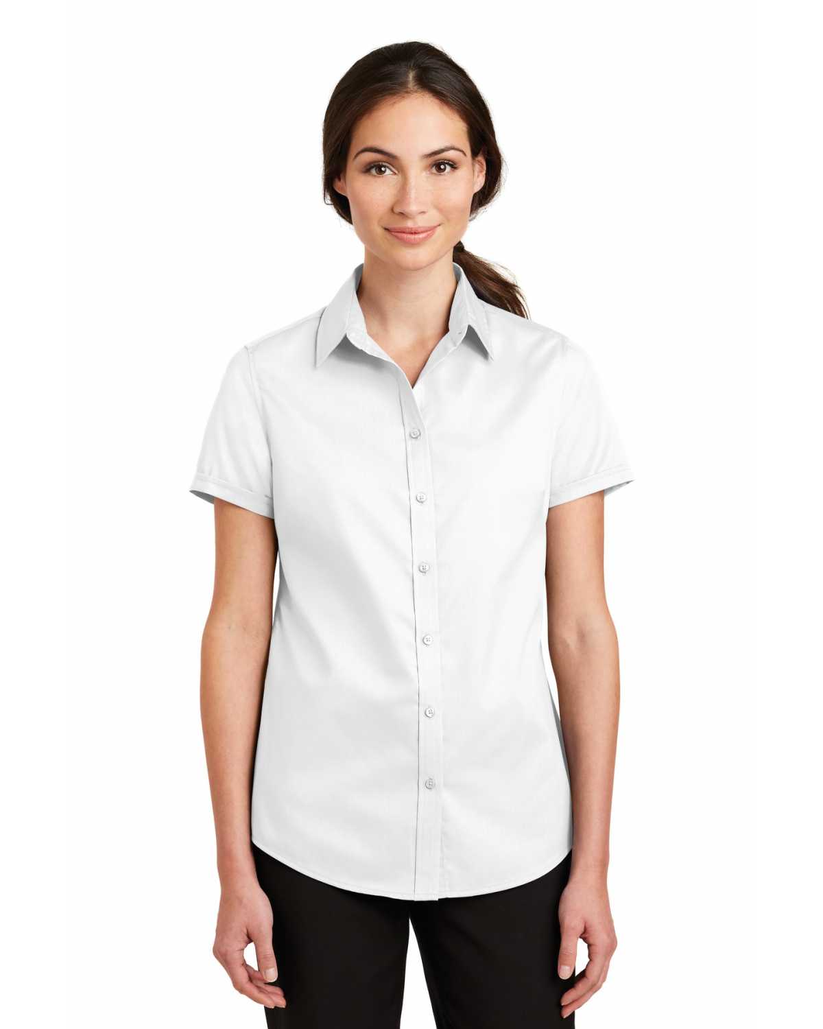 Port Authority L664 Ladies Short Sleeve SuperPro Twill Shirt on ...