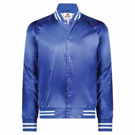 Augusta Sportswear 3610 Unisex Striped Trim Satin Baseball Jacket