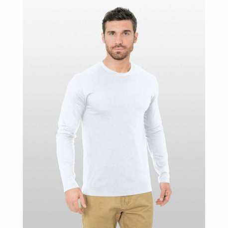 Bayside BA9550 Unisex Fine Jersey Long-Sleeve Crew T-Shirt