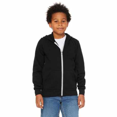 Bella + Canvas 3739Y Youth Sponge Fleece Full-Zip Hooded Sweatshirt