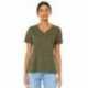 Bella + Canvas 6405CVC Ladies Relaxed Heather CVC Jersey V-Neck T-Shirt