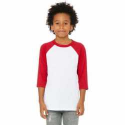 Bella + Canvas 3200Y Youth Three-Quarter Sleeve Baseball T-Shirt