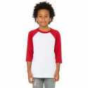 Bella + Canvas 3200Y Youth Three-Quarter Sleeve Baseball T-Shirt