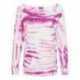 MV Sport W20173 Women's French Terry Off-the-Shoulder Tie-Dyed Sweatshirt