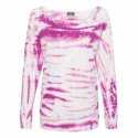 MV Sport W20173 Women's French Terry Off-the-Shoulder Tie-Dyed Sweatshirt