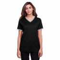 Devon & Jones DG20CW CrownLux Performance Ladies Plaited Tipped V-Neck Top