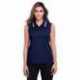 Devon & Jones DG20SW CrownLux Performance Ladies Plaited Tipped Sleeveless Polo