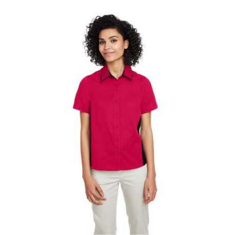 Harriton M586W Ladies Flash IL Colorblock Short Sleeve Shirt