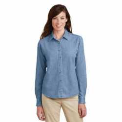 Port & Company LSP10 Ladies Long Sleeve Value Denim Shirt