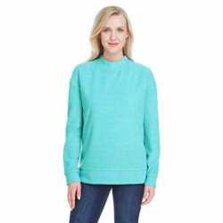 J America JA8428 Ladies Weekend French Terry Mock Neck Crew