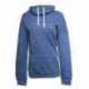 J America JA8673 Ladies Melange Fleece Cowl Neck Sweatshirt