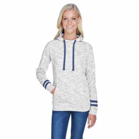 J America JA8674 Ladies Melange Scuba Neck Sweatshirt