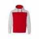 J America JA8676 Adult Melange Color Blocked Hooded Sweatshirt