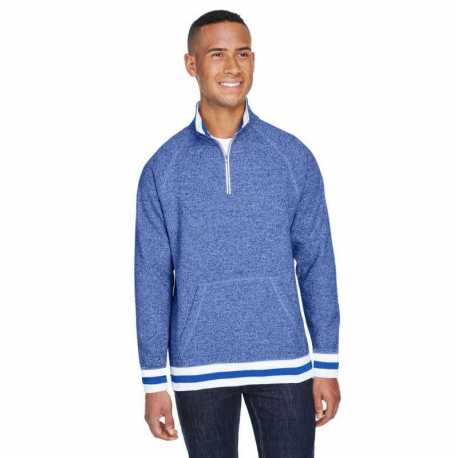 J America JA8703 Adult Peppered Fleece Quarter-Zip