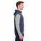 J America JA8877 Adult Triblend Fleece Sleeveless Hooded Sweatshirt