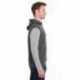 J America JA8877 Adult Triblend Fleece Sleeveless Hooded Sweatshirt