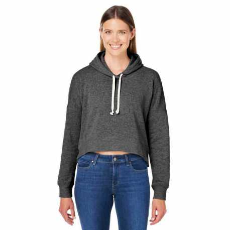 J America 8853JA Ladies Triblend Cropped Hooded Sweatshirt