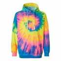 Dyenomite 854MS Multi-Color Spiral Tie-Dyed Hooded Sweatshirt