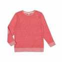 LAT 6965 Adult Harborside Melange French Terry Crewneck with Elbow Patches