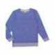 LAT 6965 Adult Harborside Melange French Terry Crewneck with Elbow Patches