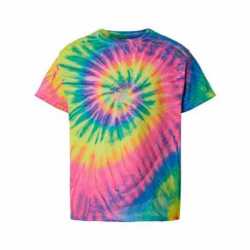 Dyenomite 20BMS Youth Multi-Color Spiral Tie-Dyed T-Shirt