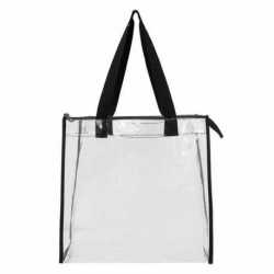 OAD OAD5006 Clear Tote with Gusseted And Zippered Top