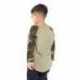 Shaka Wear SHRAGCY Youth Three-Quarter Sleeve Camo Raglan T-Shirt