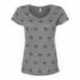 Code Five 3629 Women's Star Print Scoop Neck Tee