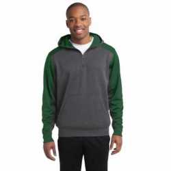 Sport-Tek ST249 Tech Fleece Colorblock 1/4-Zip Hooded Sweatshirt