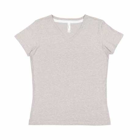 LAT 3591 Ladies V-Neck Harborside Melange Jersey T-Shirt