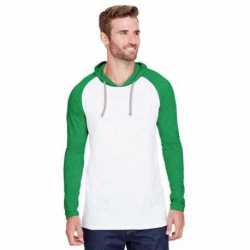 LAT 6917 Men's Hooded Raglan Long Sleeve Fine Jersey T-Shirt