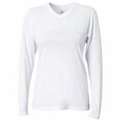A4 NW3029 Ladies Long-Sleeve Softek V-Neck T-Shirt