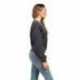 chicka-d 504 Ladies Burnout Campus Crop Sweatshirt