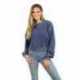 chicka-d 504 Ladies Burnout Campus Crop Sweatshirt