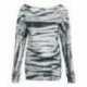 MV Sport W20173 Women's French Terry Off-the-Shoulder Tie-Dyed Sweatshirt