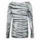 MV Sport W20173 Women's French Terry Off-the-Shoulder Tie-Dyed Sweatshirt