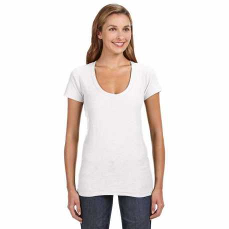 J America JA8169 Ladies V-Neck Slub T-Shirt