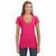 J America JA8169 Ladies V-Neck Slub T-Shirt