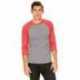 Bella + Canvas 3200 Unisex Three-Quarter Sleeve Baseball T-Shirt