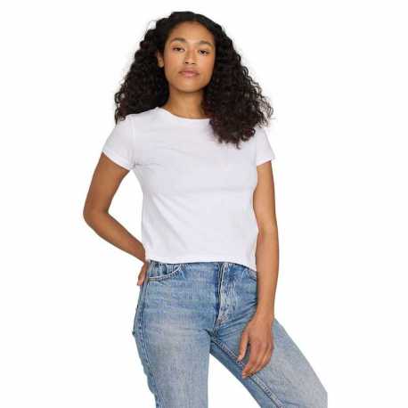 US Blanks US531OR Ladies Organic Baby Rib Crop T-Shirt