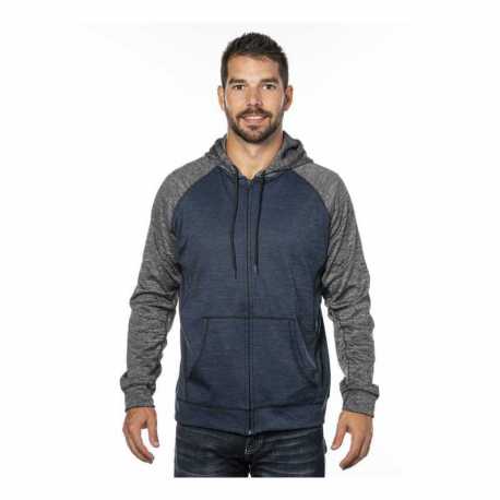 Burnside 8660 Performance Raglan Full-Zip Sweatshirt