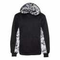 Badger 2464 Youth Digital Camo Colorblock Performance Fleece Hooded Sweatshirt