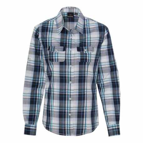 Burnside 5222 Women's Long Sleeve Plaid Shirt