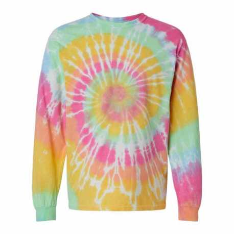 Dyenomite 240MS Multi-Color Spiral Tie-Dyed Long Sleeve T-Shirt