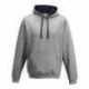 Just Hoods By AWDis JHA003 Adult Midweight Varsity Contrast Hooded Sweatshirt