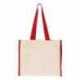 Q-Tees Q1100 14L Tote with Contrast-Color Handles